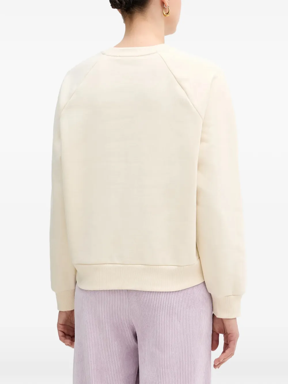 Benetton Sweater met ronde hals en bloemenprint Beige