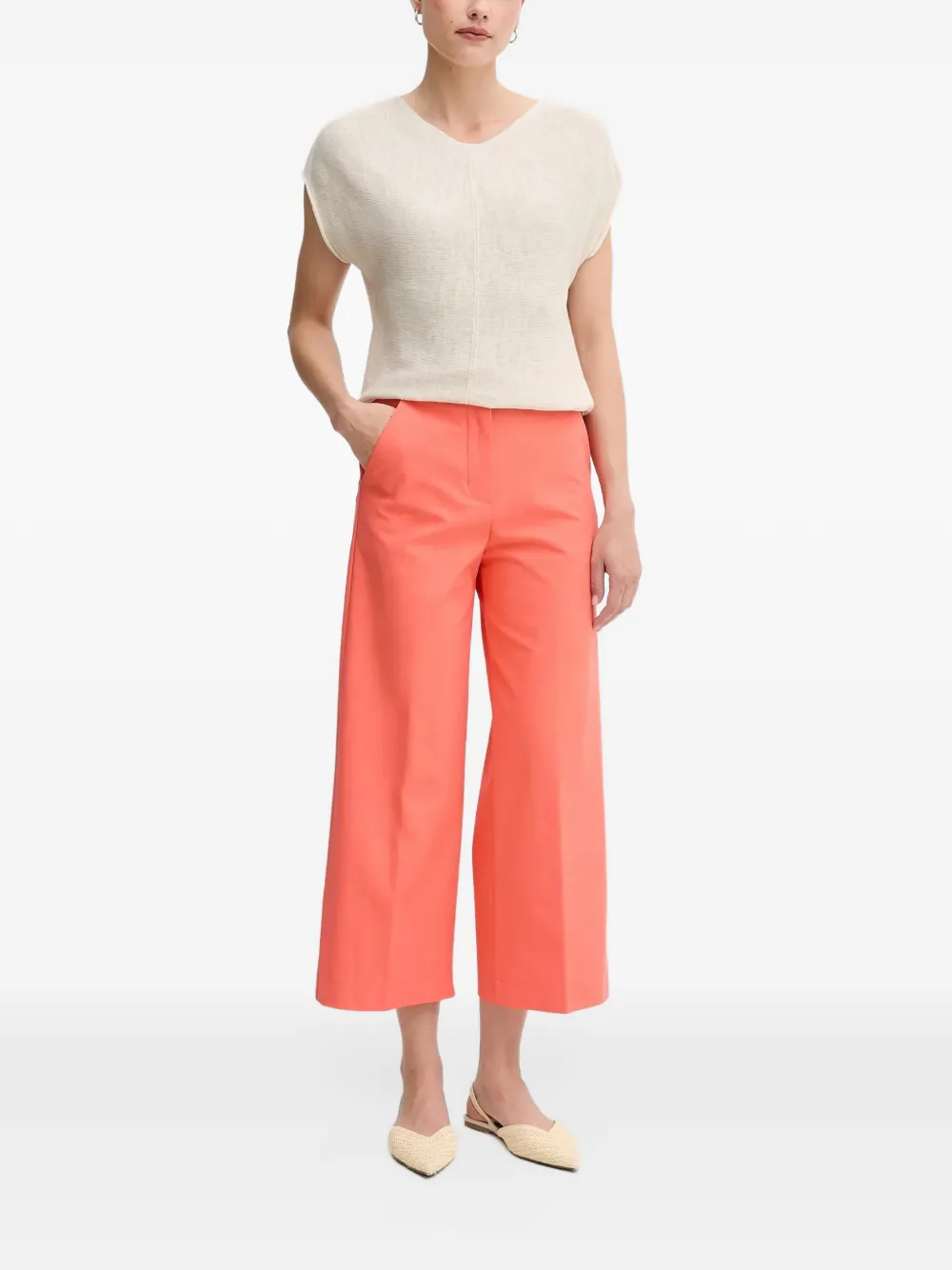 Benetton Broek met wijde pijpen Oranje