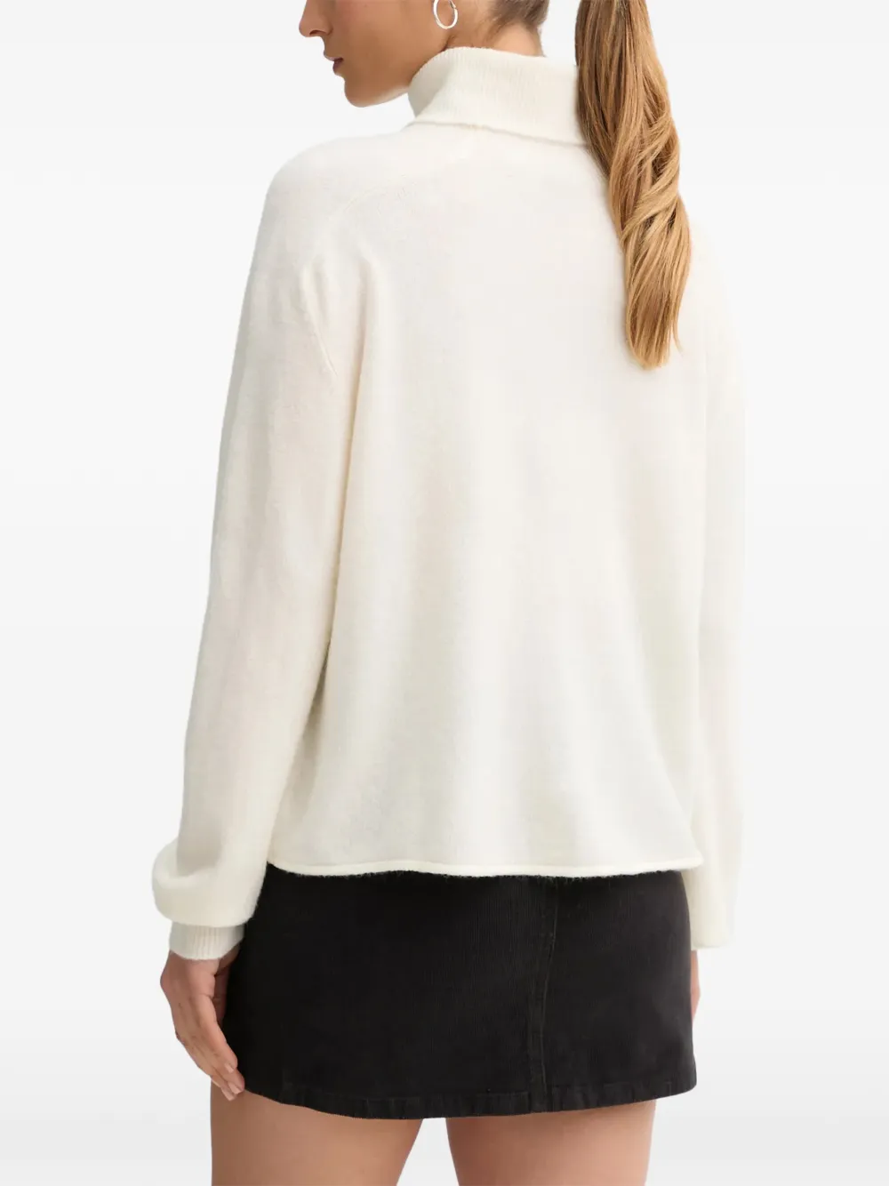 Benetton roll-neck knitted sweater Beige