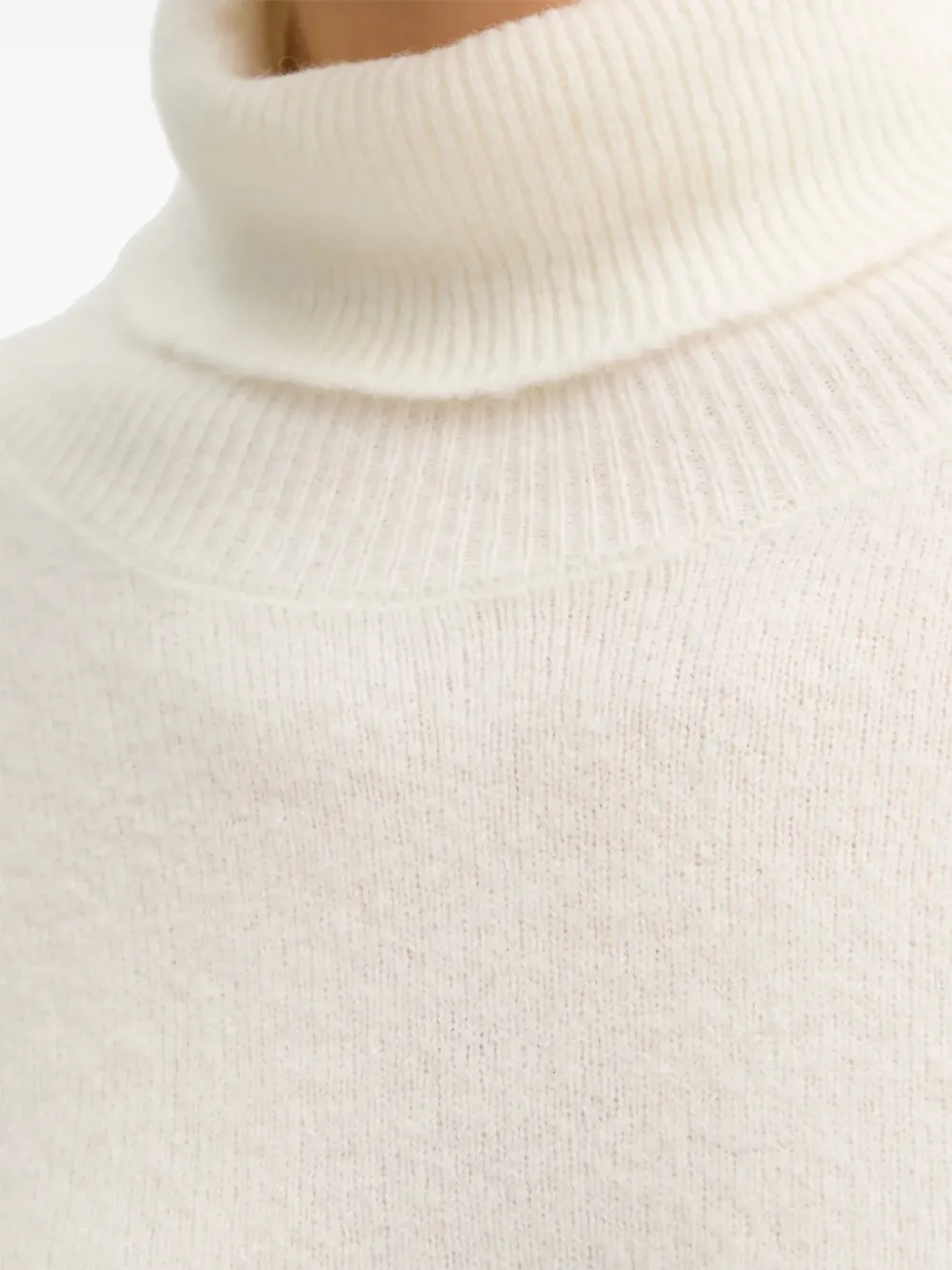 Benetton roll-neck knitted sweater Beige
