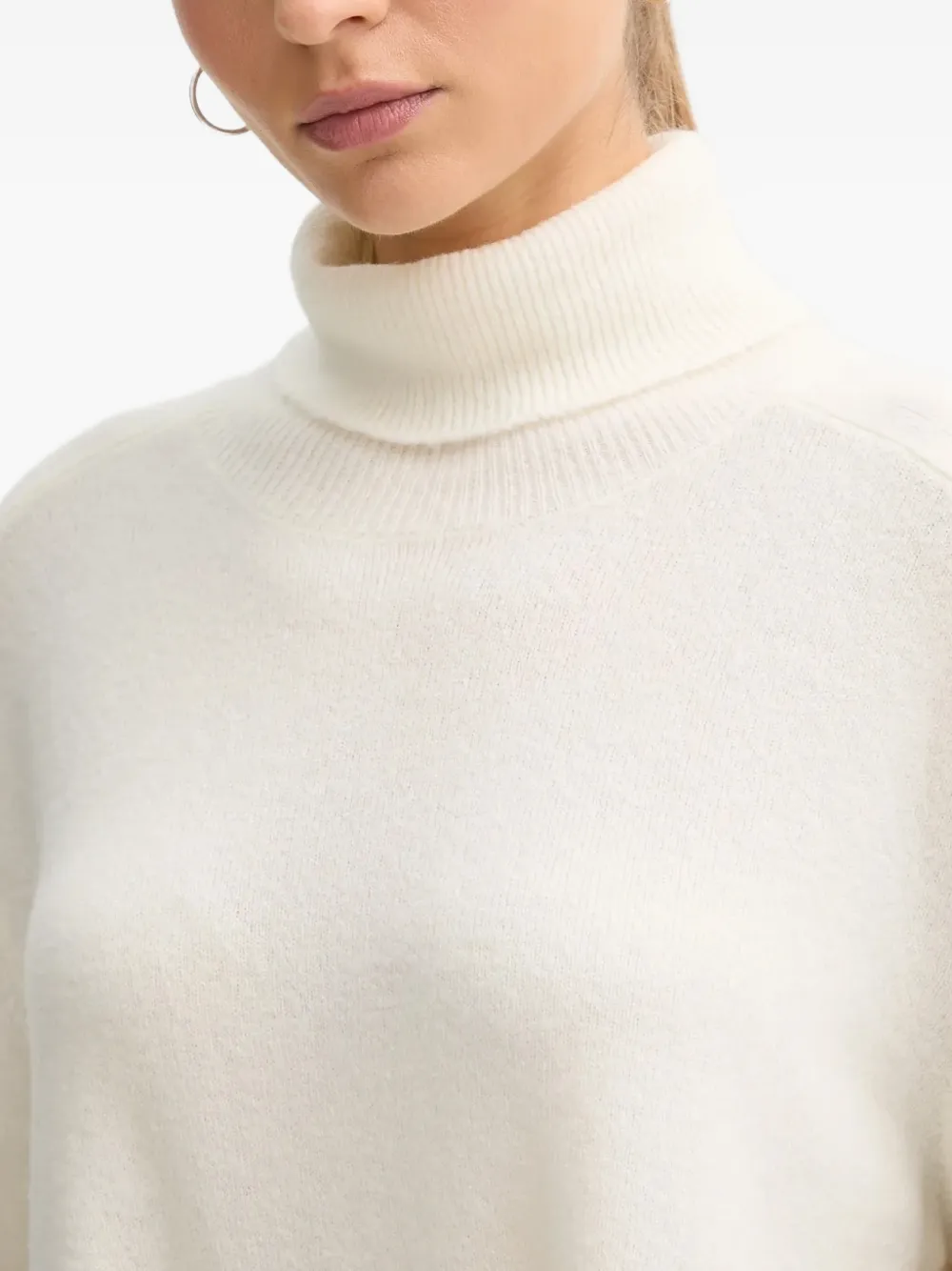 Benetton roll-neck knitted sweater Beige