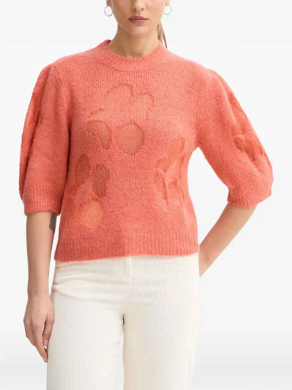 Benetton haut à manches bouffantes - Orange Benetton haut à manches bouffantes - Orange