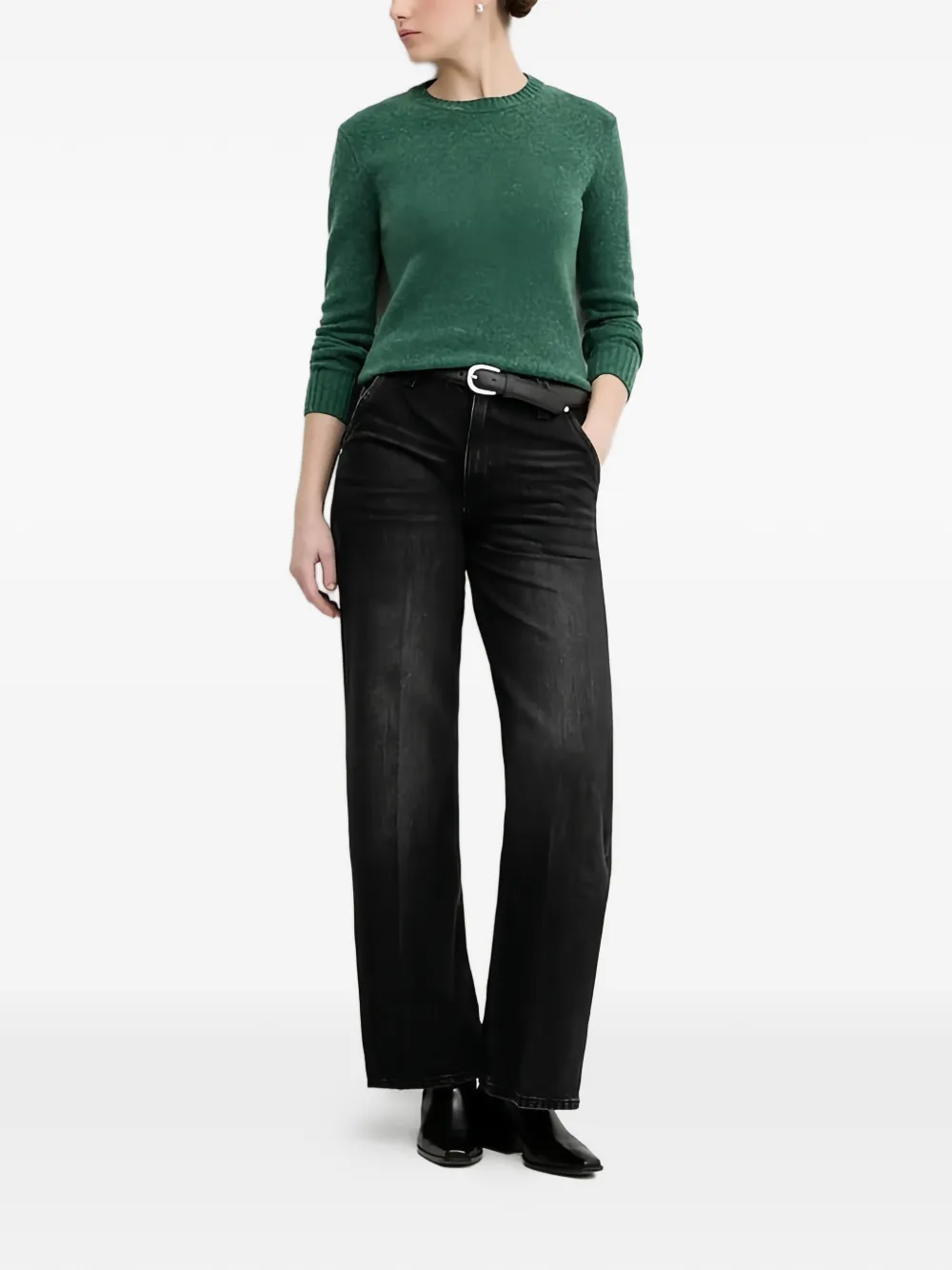  Benetton Jersey Con Cuello Redondo - Verde 