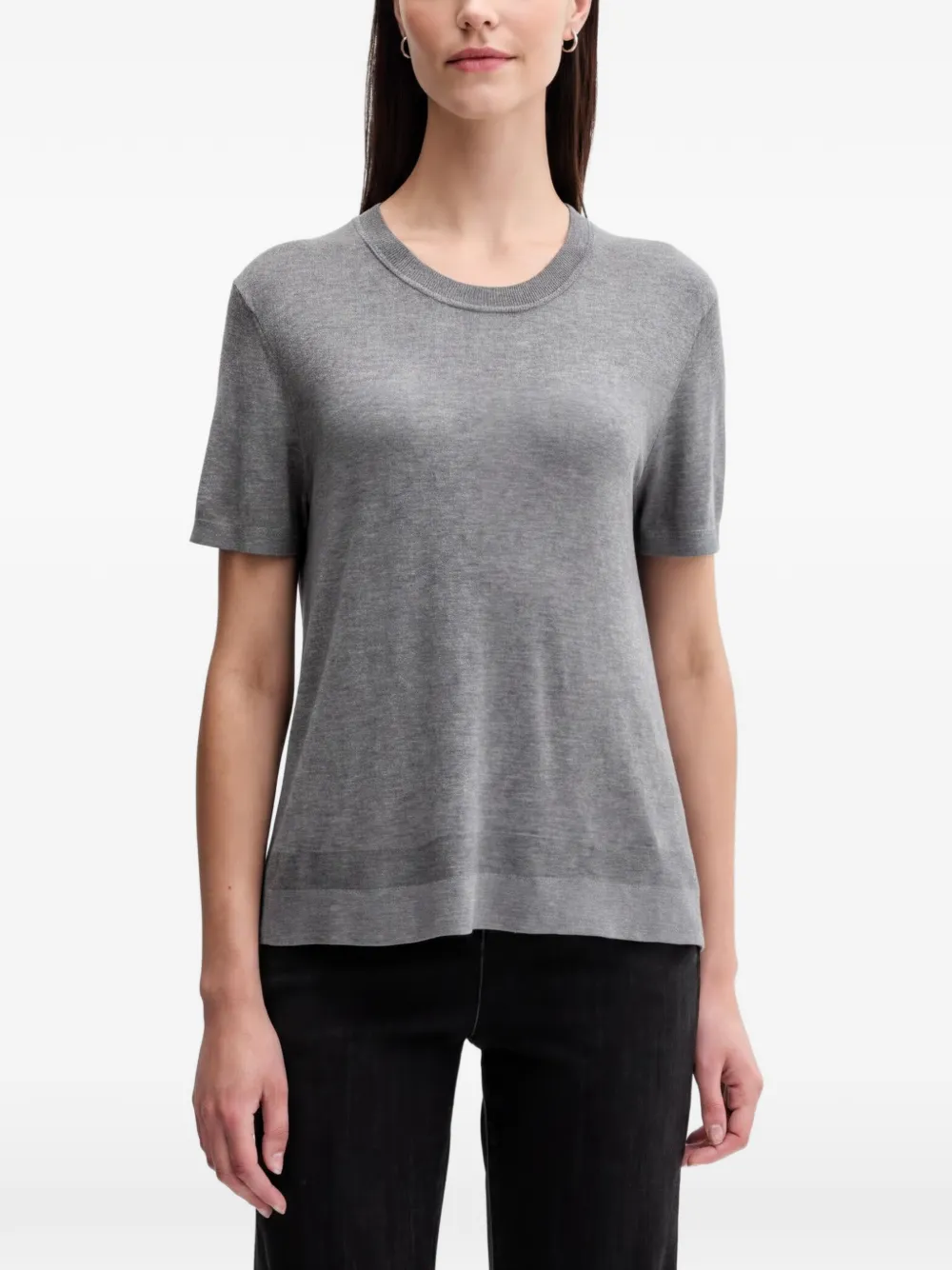 Benetton T-shirt girocollo a maniche corte - Grigio
