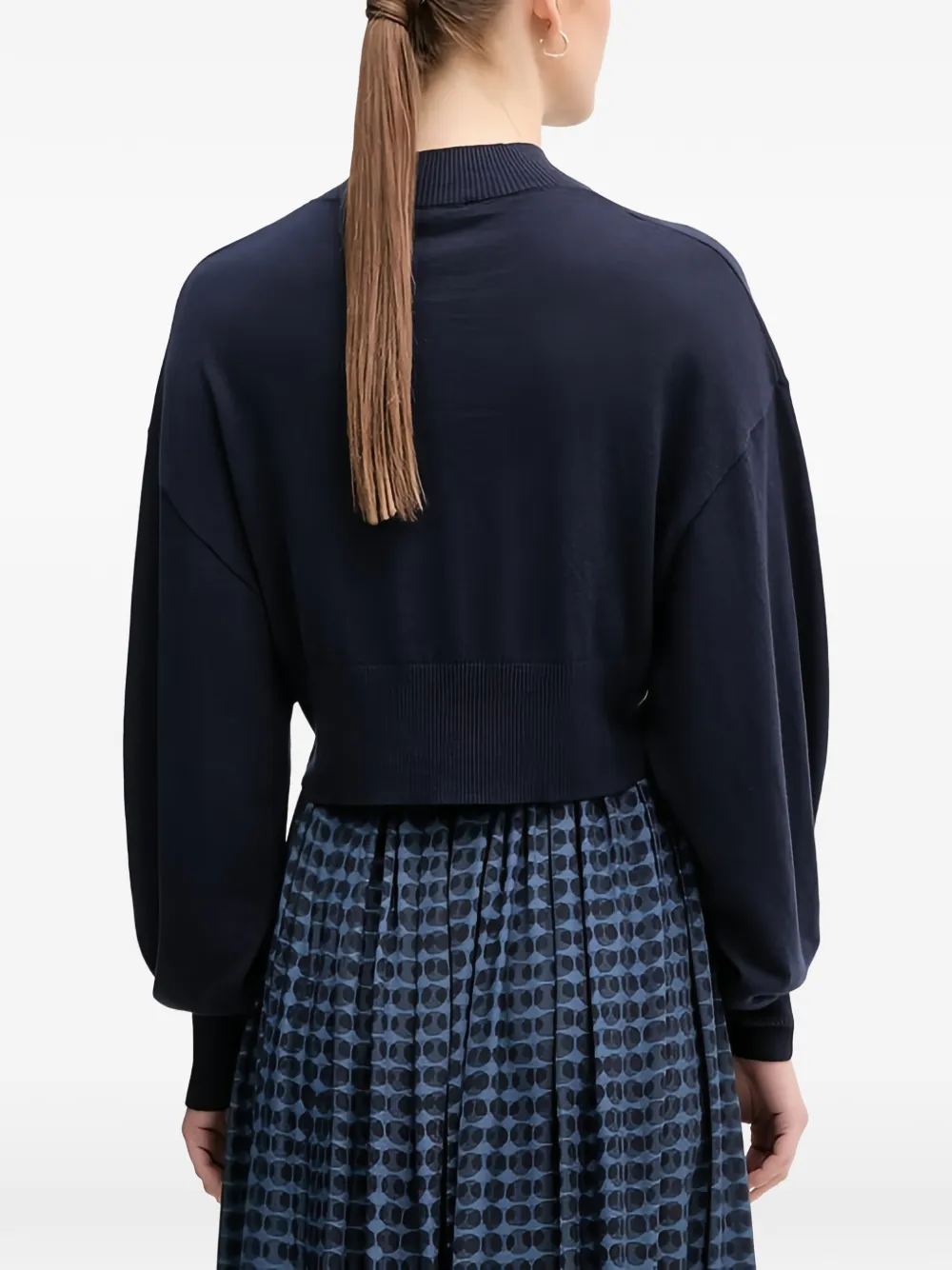 Benetton Gebreide trui met pofmouwen Blauw