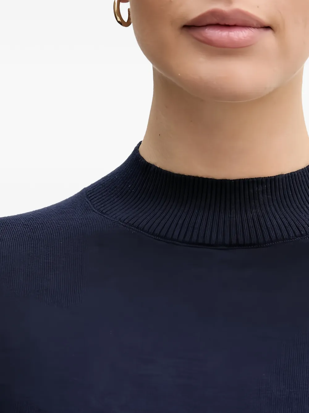 Benetton Gebreide trui met pofmouwen Blauw