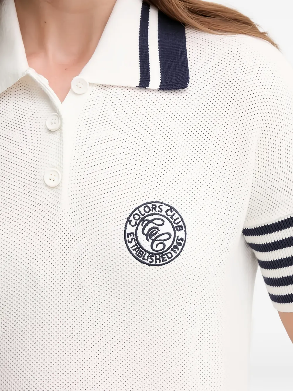Benetton Gestreepte polotop Wit