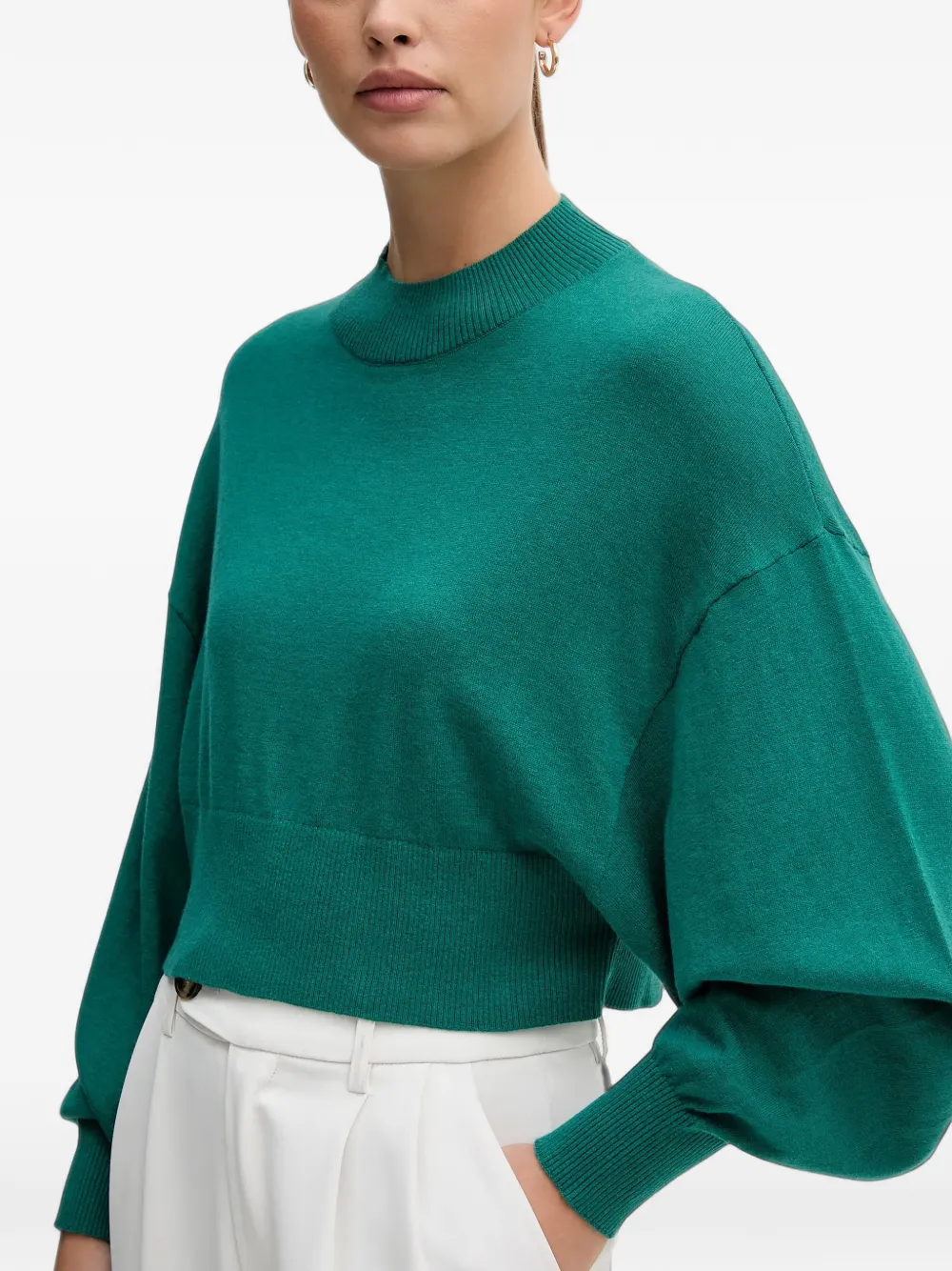 Benetton mock-neck sweater Groen