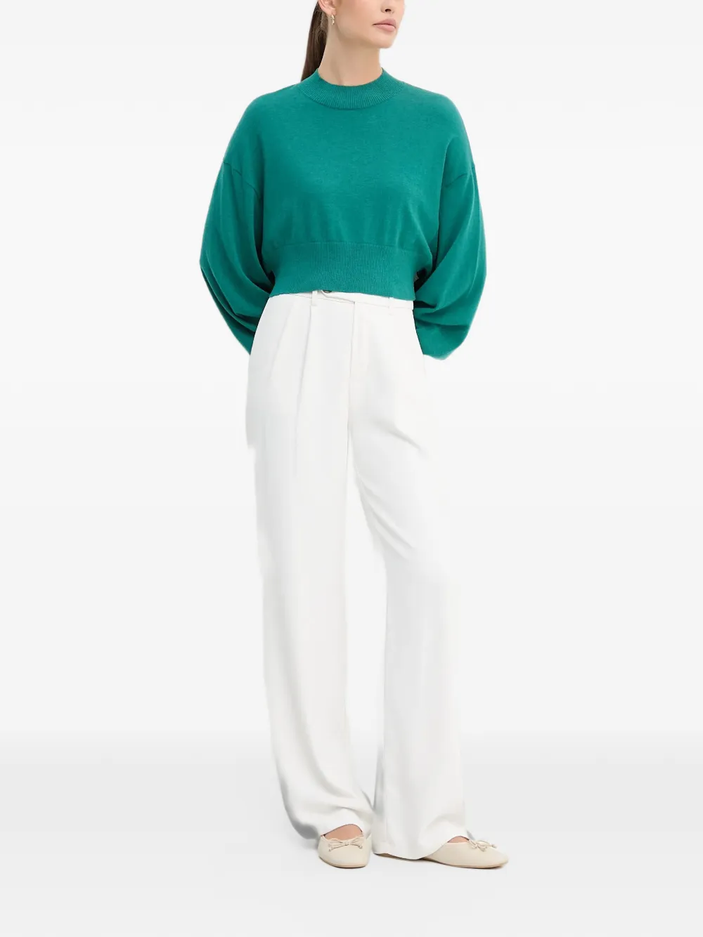 Benetton mock-neck sweater Groen