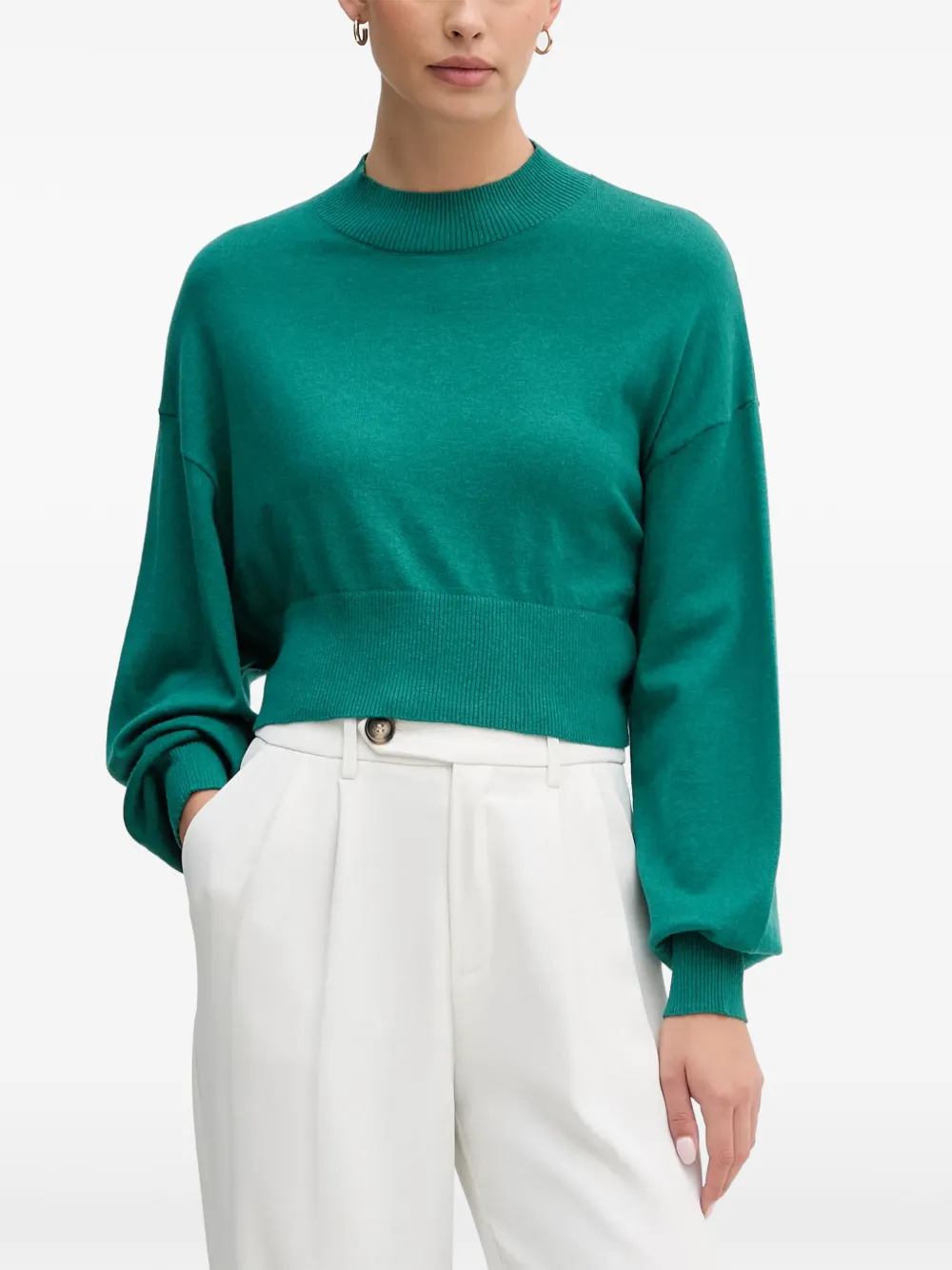 Benetton mock-neck sweater Groen