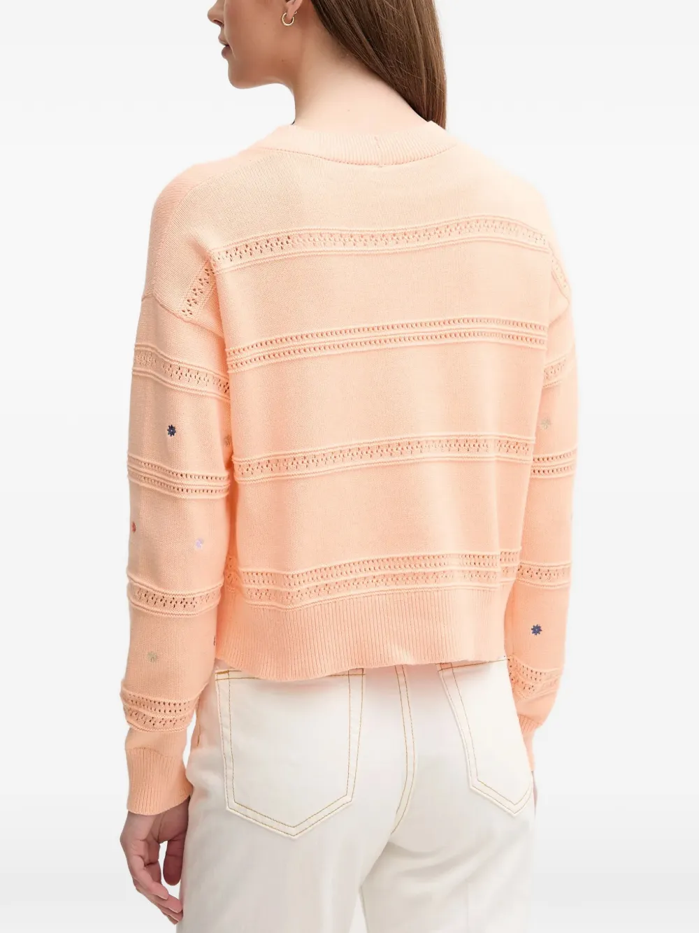 Benetton flower embroidered cardigan Oranje