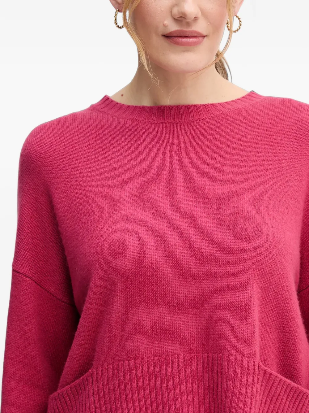 Benetton Geribbelde cropped trui Roze