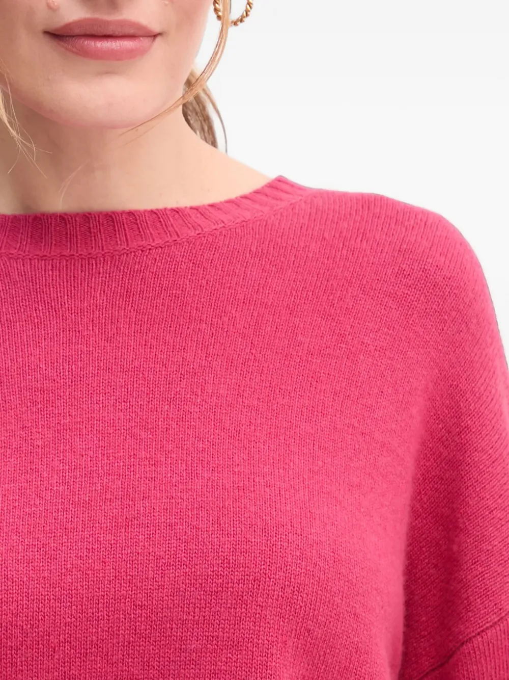 Benetton Geribbelde cropped trui Roze