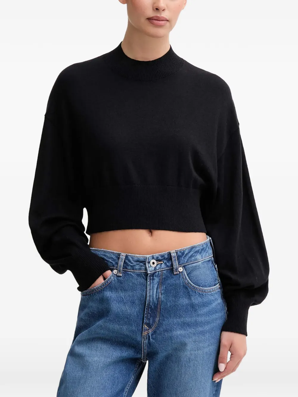 Benetton mock-neck sweater - Noir