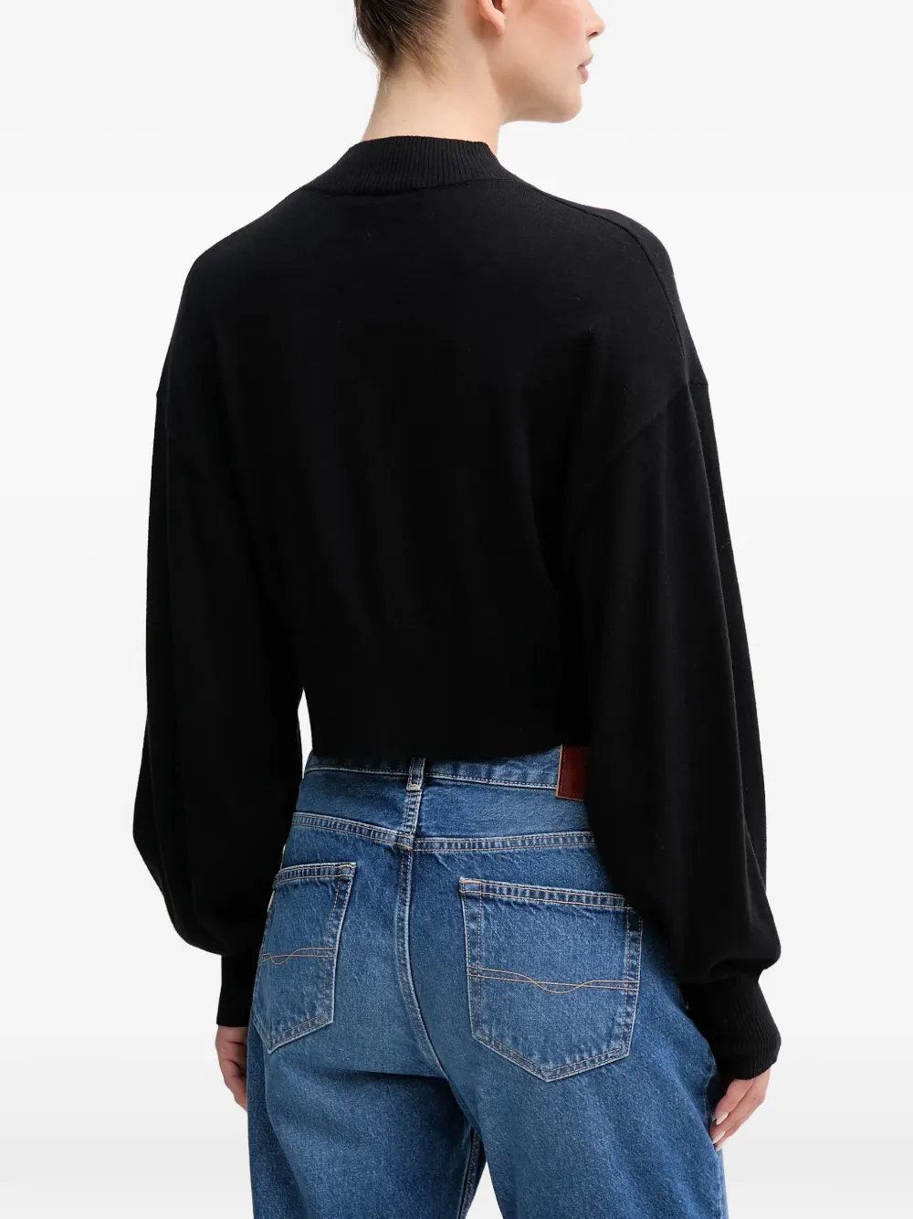 Benetton mock-neck sweater Zwart