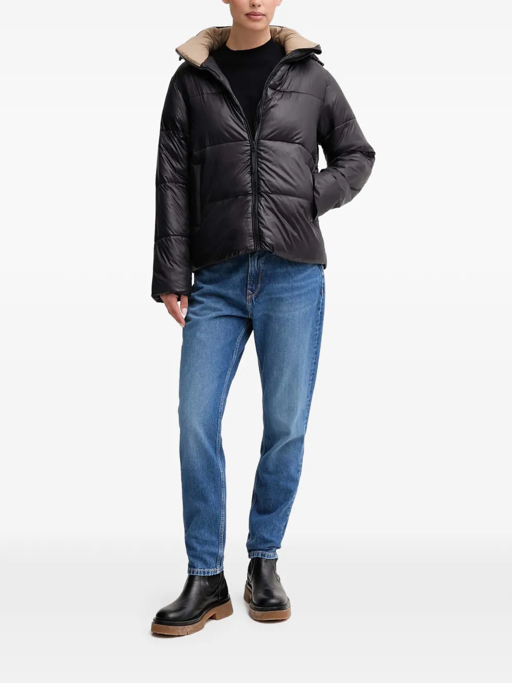 Benetton mock-neck sweater Zwart