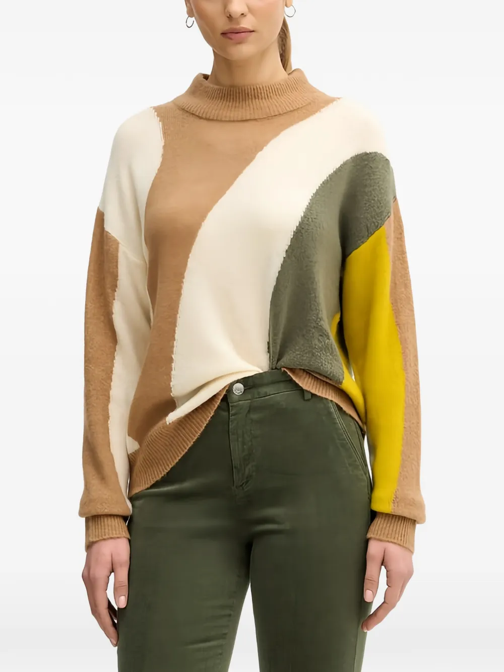 Benetton colour-block boxy-fit sweater - Toni neutri