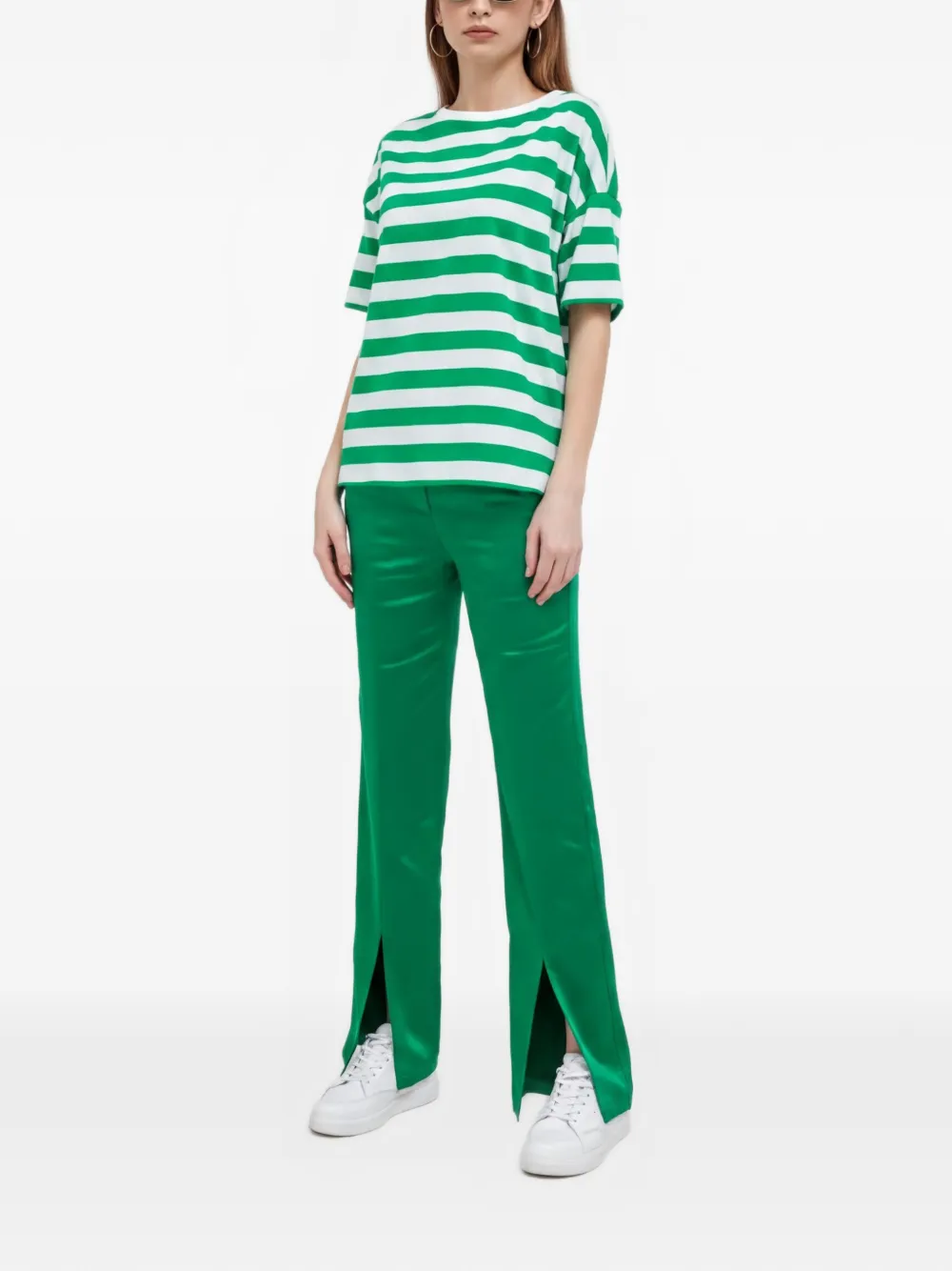 Benetton Broek met split Groen
