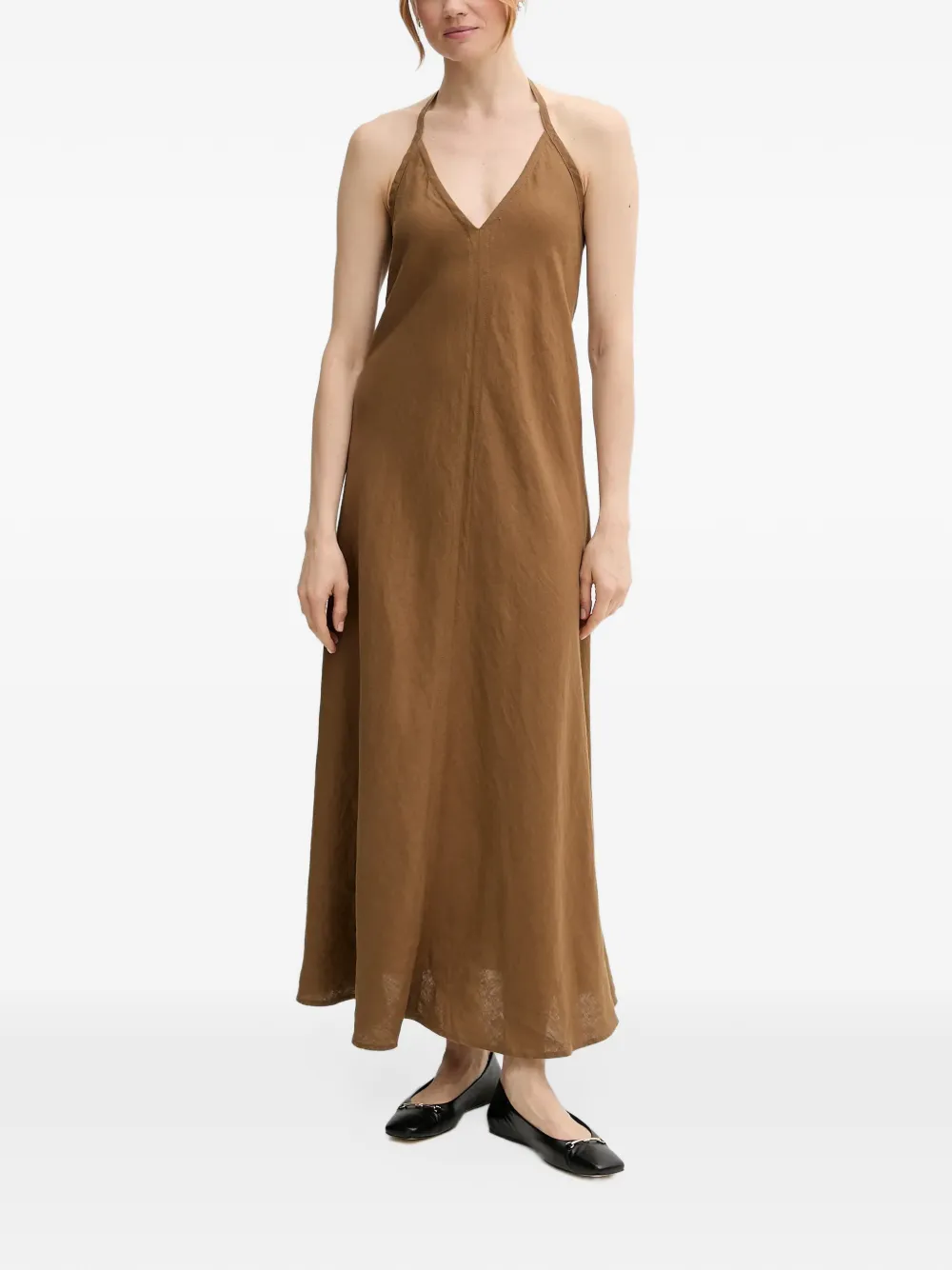 Benetton halterneck backless maxi dress - Marron Benetton halterneck backless maxi dress - Marron