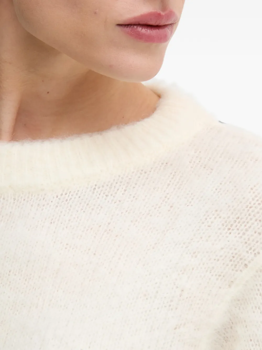 Benetton Gebreide trui met ballonmouwen Beige