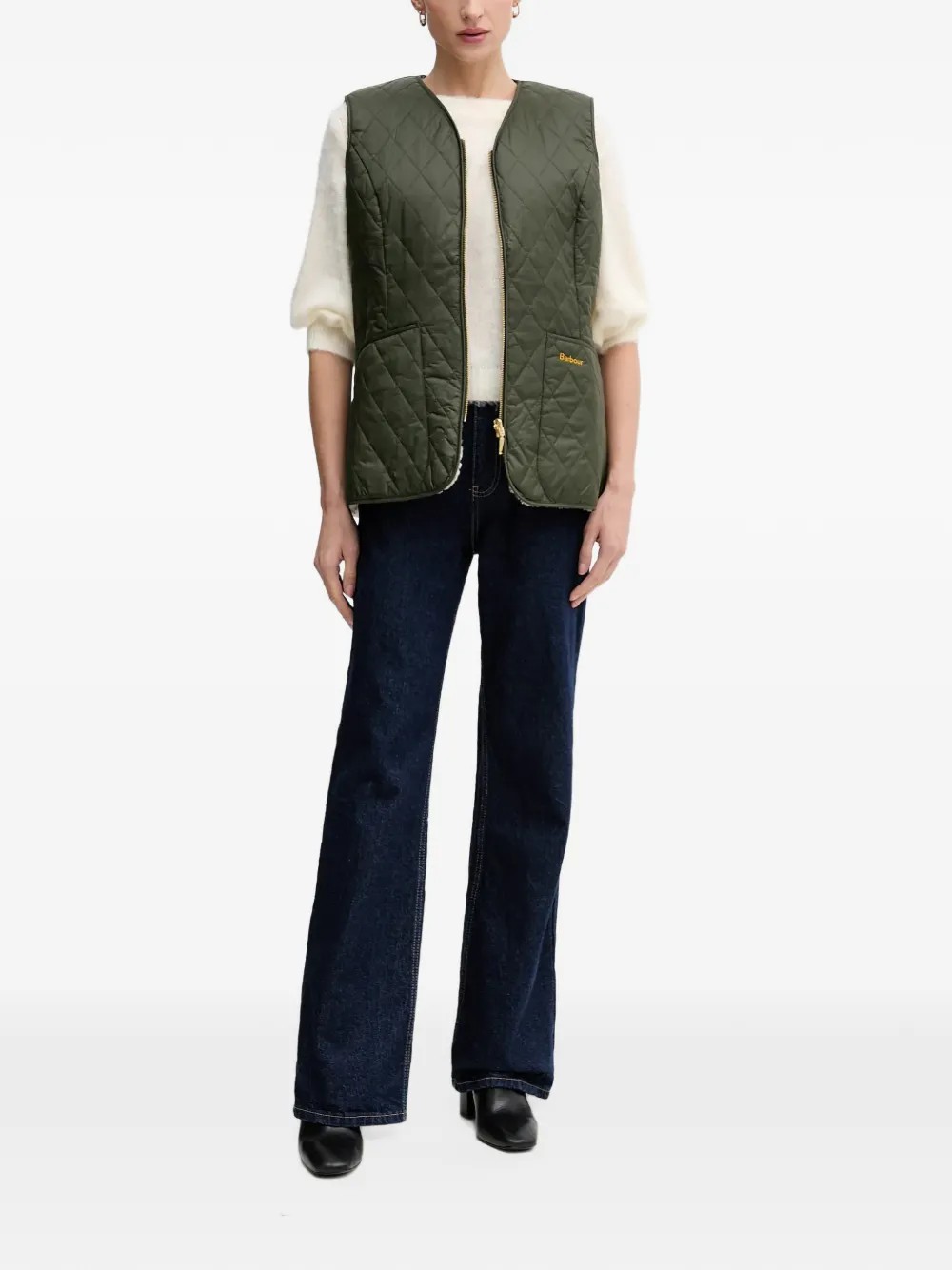 Benetton Gebreide trui met ballonmouwen Beige