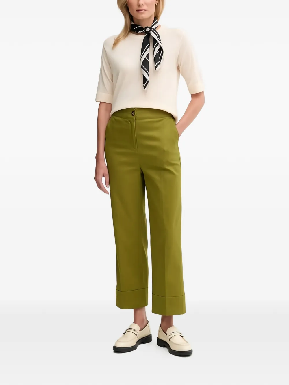 Benetton Broek met knoopsluiting Groen