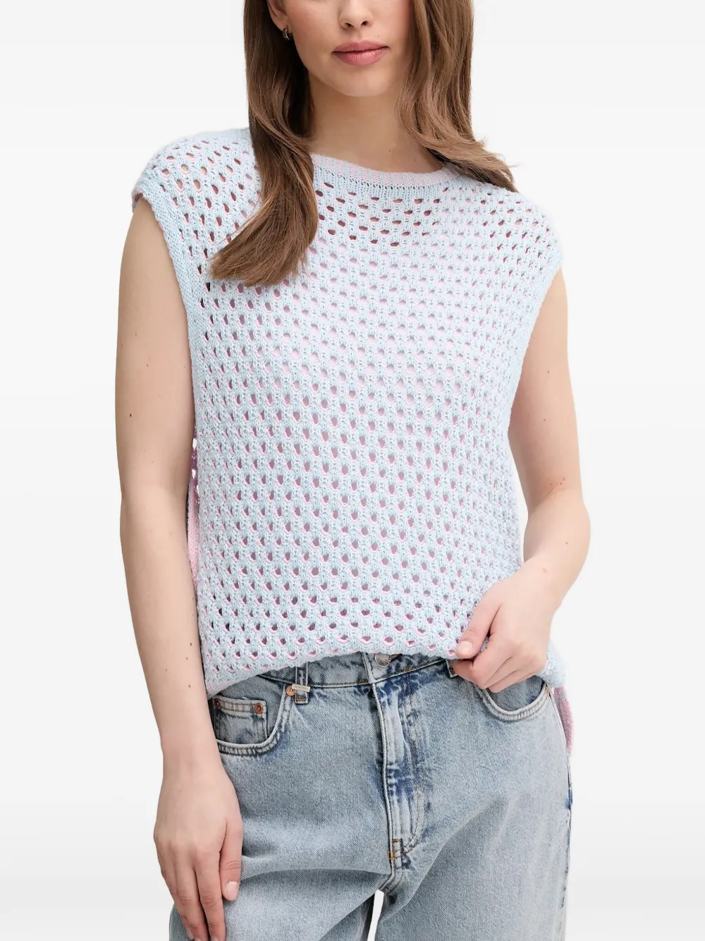 Benetton Canotta traforata - Blu
