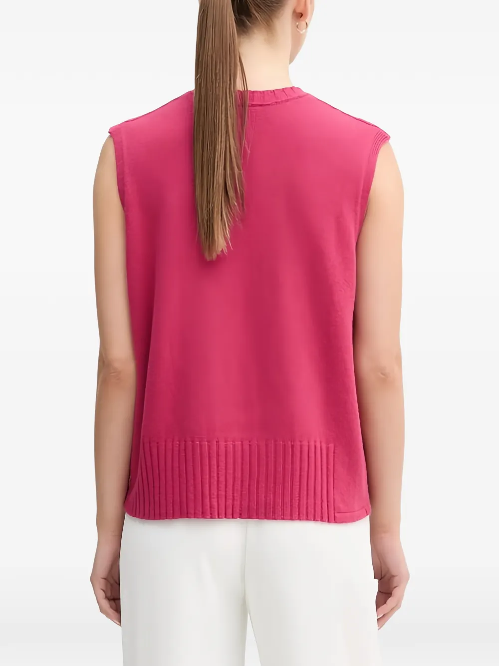 Benetton Top met geribbelde afwerking Roze