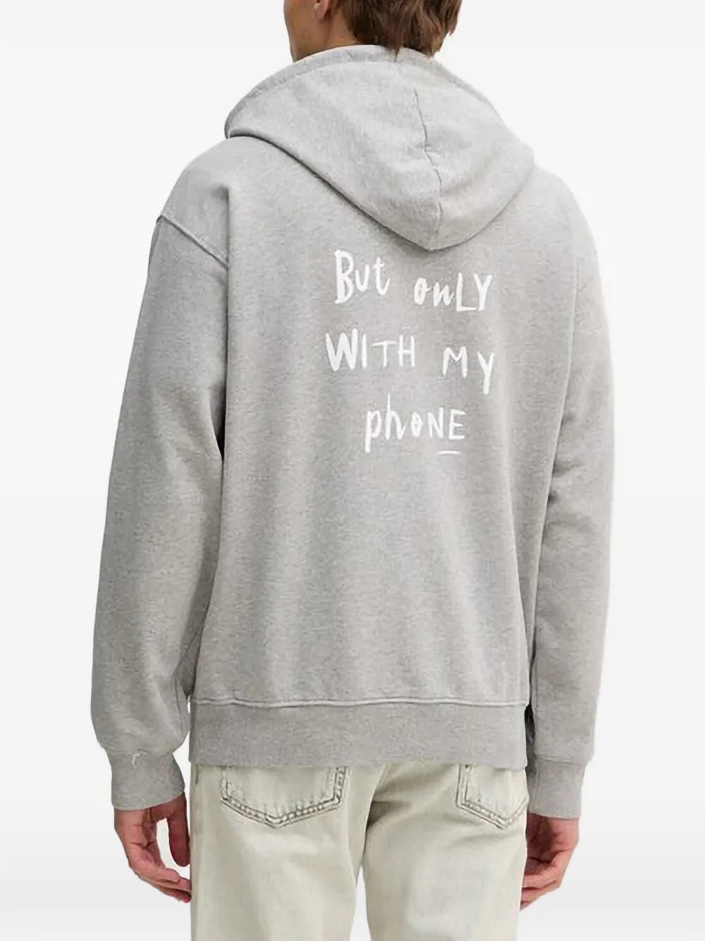 Benetton Drawstring Hoodie In Grey