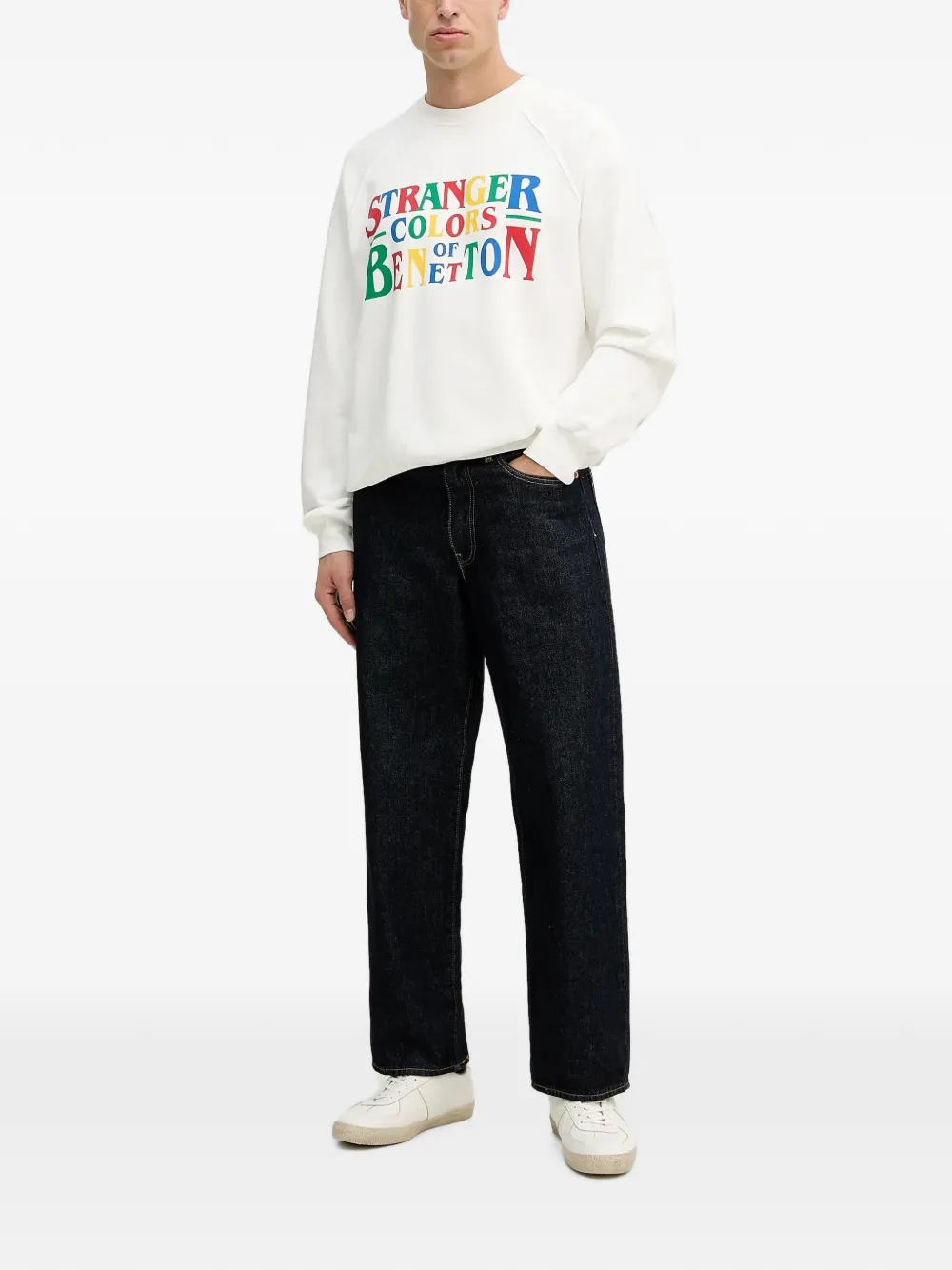 Benetton x Stranger Things print-detail sweater Beige
