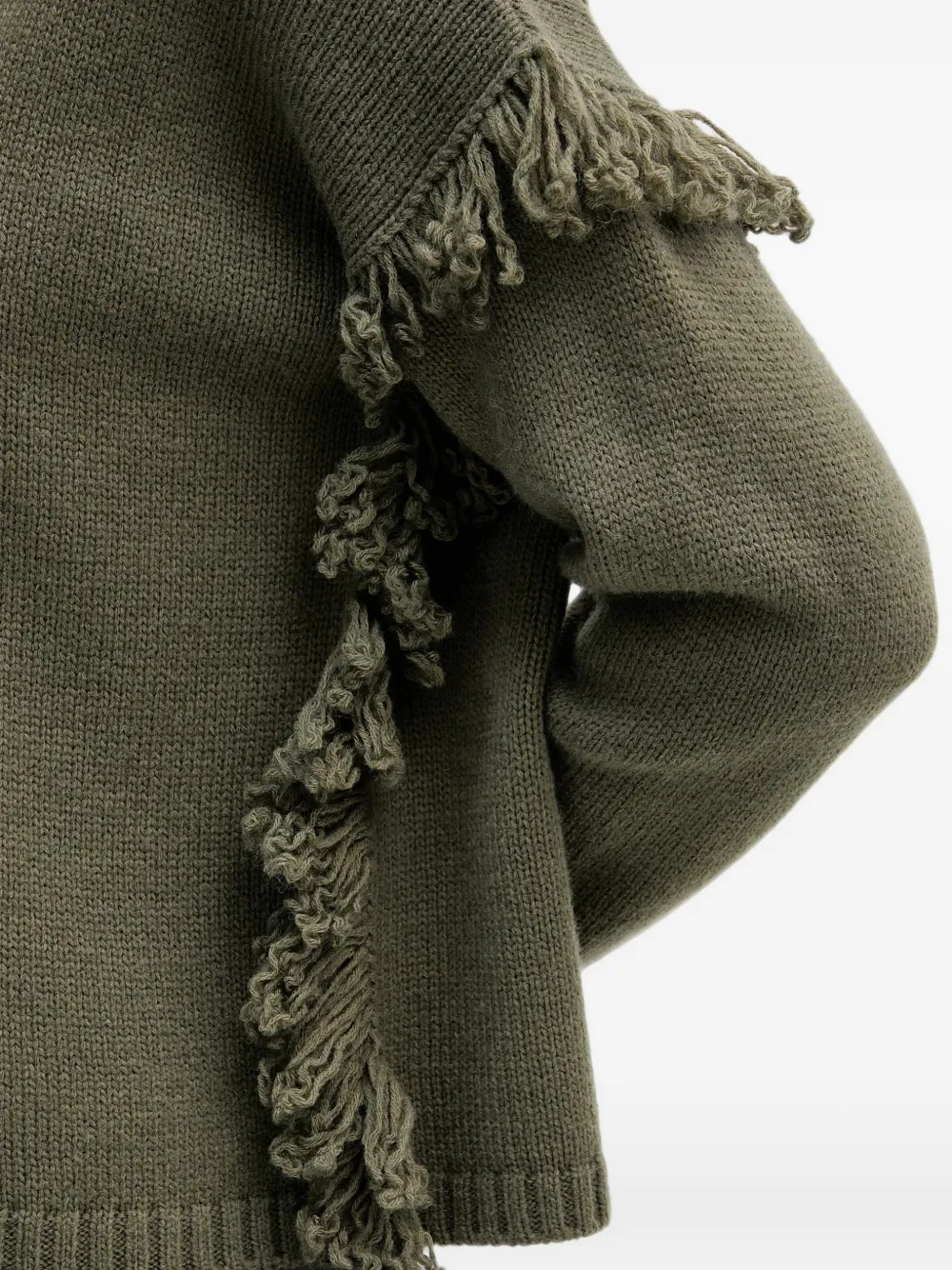 Benetton fringed sweater Groen