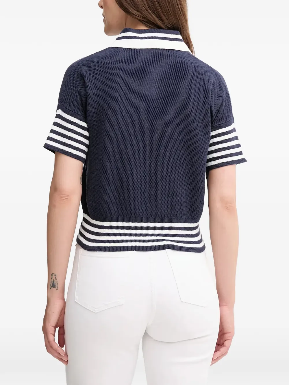 Benetton Trui met geborduurd logo Blauw