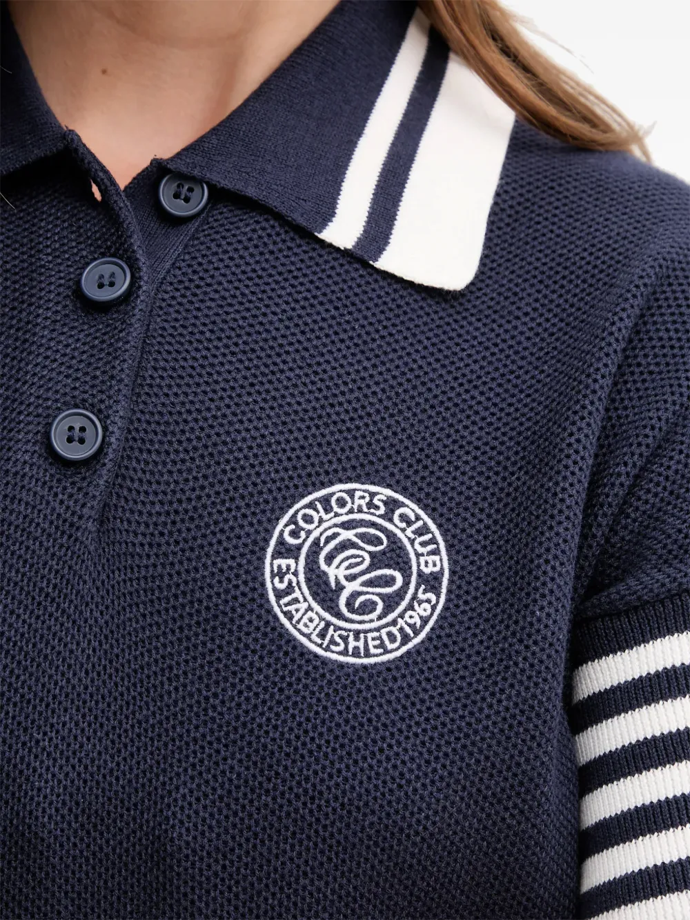 Benetton Trui met geborduurd logo Blauw