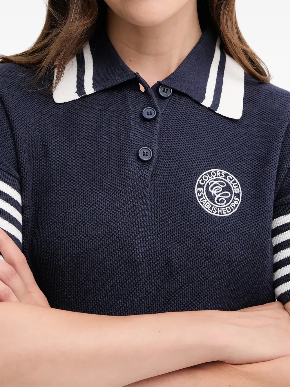Benetton Trui met geborduurd logo Blauw