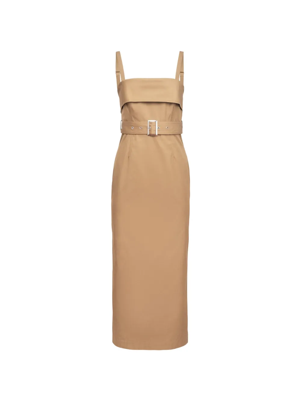Toccin Theodora belted midi dress - Neutrals