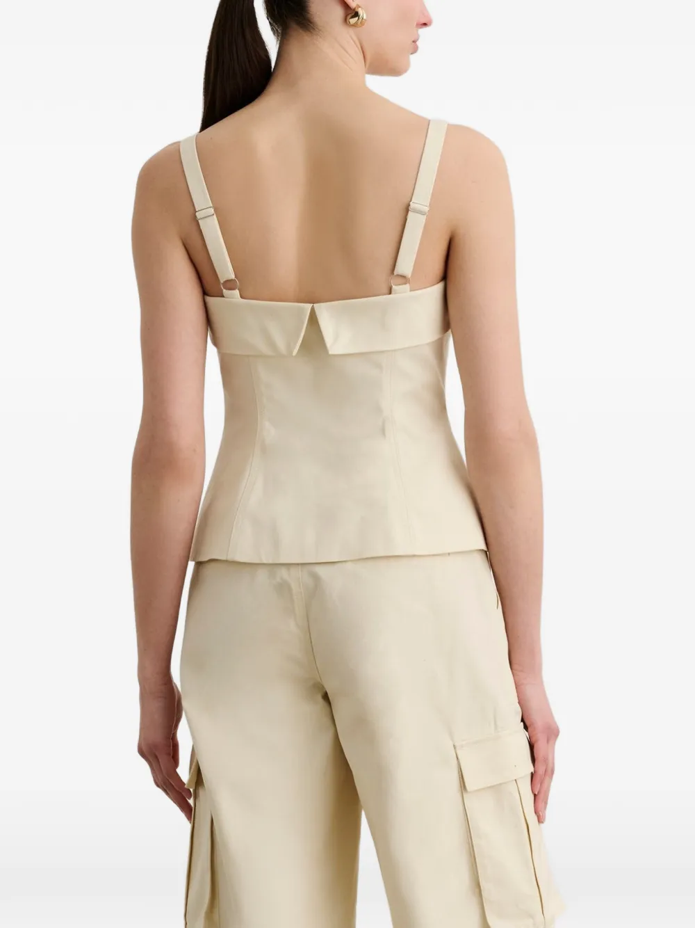  Toccin Jayden Front-zip Cotton Top - Neutrals 