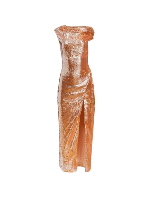 Toccin Audrey asymmetrical draped midi dress