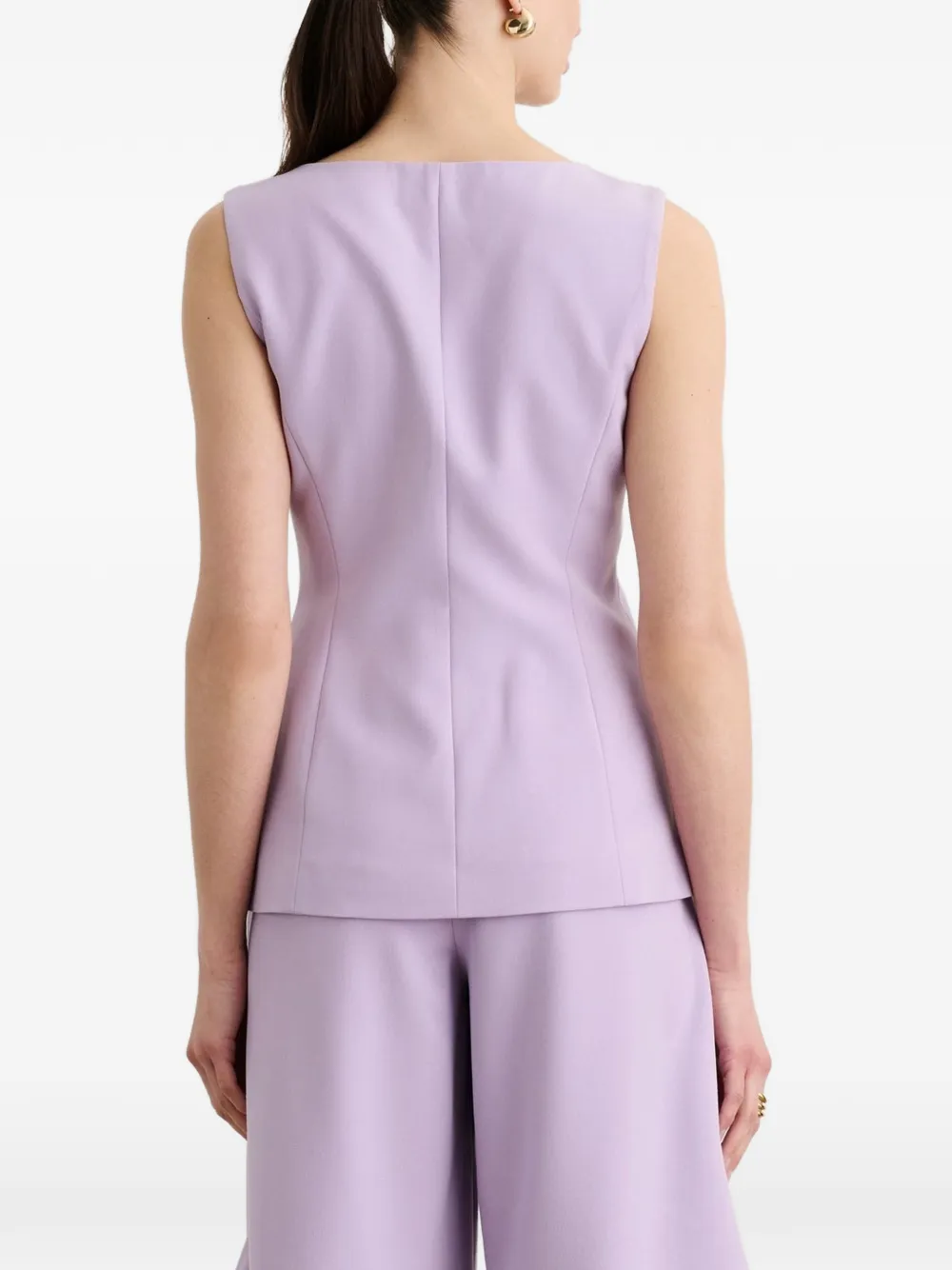  Toccin Tibbie Three-button V-neck Vest - Purple 