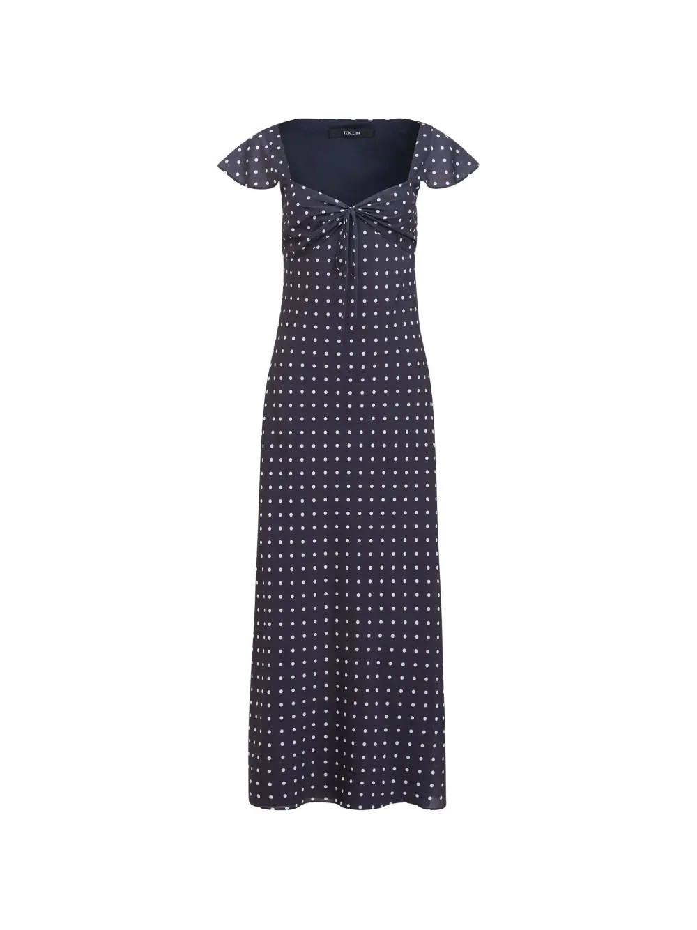 Toccin Marcella polka-dot bias-cut slip midi dress - Blu