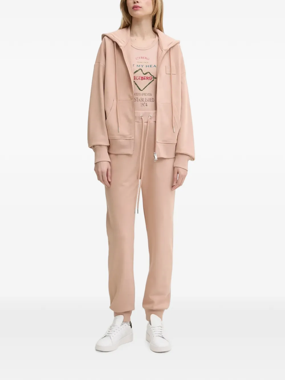 Iceberg Ribgebreide top met print Roze