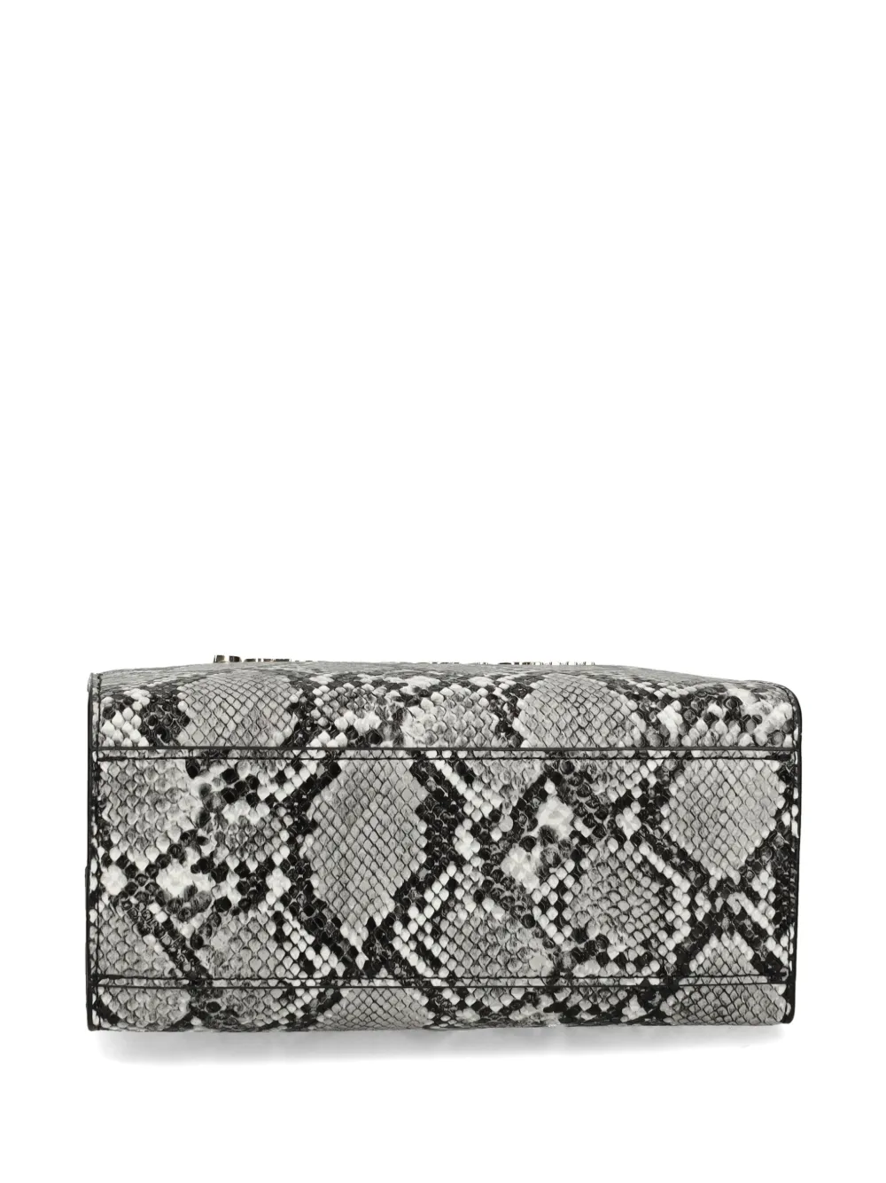  Just Cavalli Bamboo-handle Snake-effect Tote Bag - Grey 