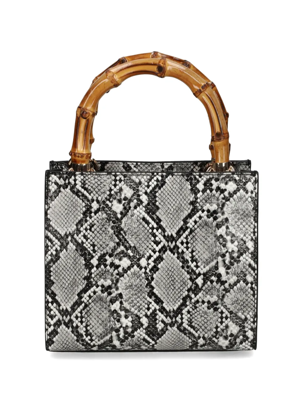  Just Cavalli Bamboo-handle Snake-effect Tote Bag - Grey 