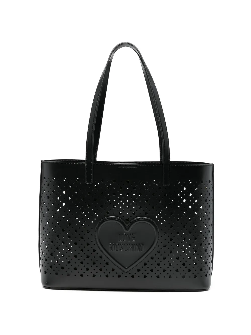 Love Moschino heart cut-out tote bag - Nero
