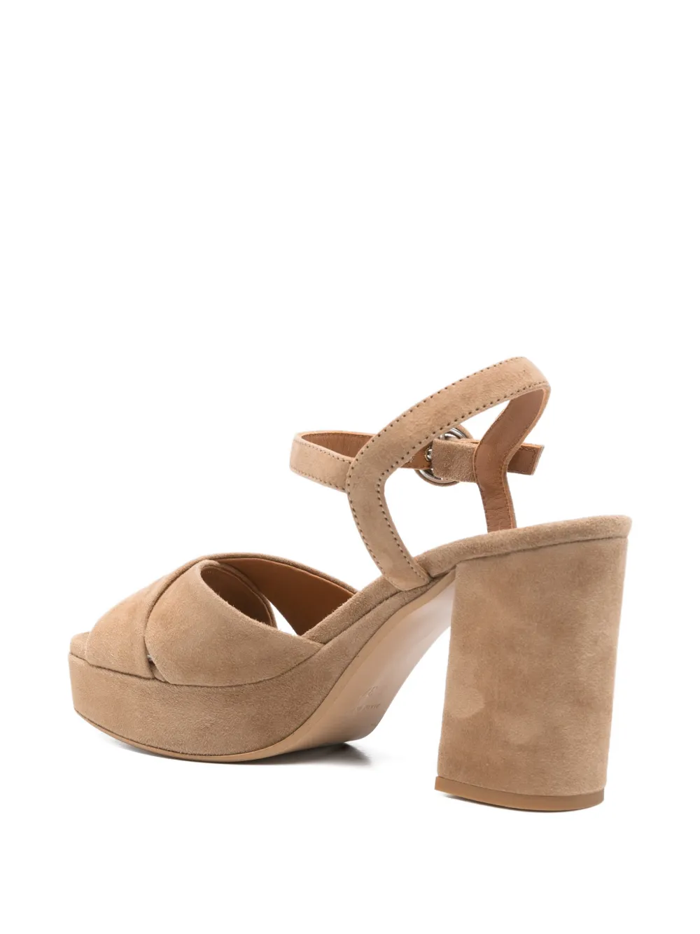 Julie Dee platform-heel crossover-strap sandals Beige