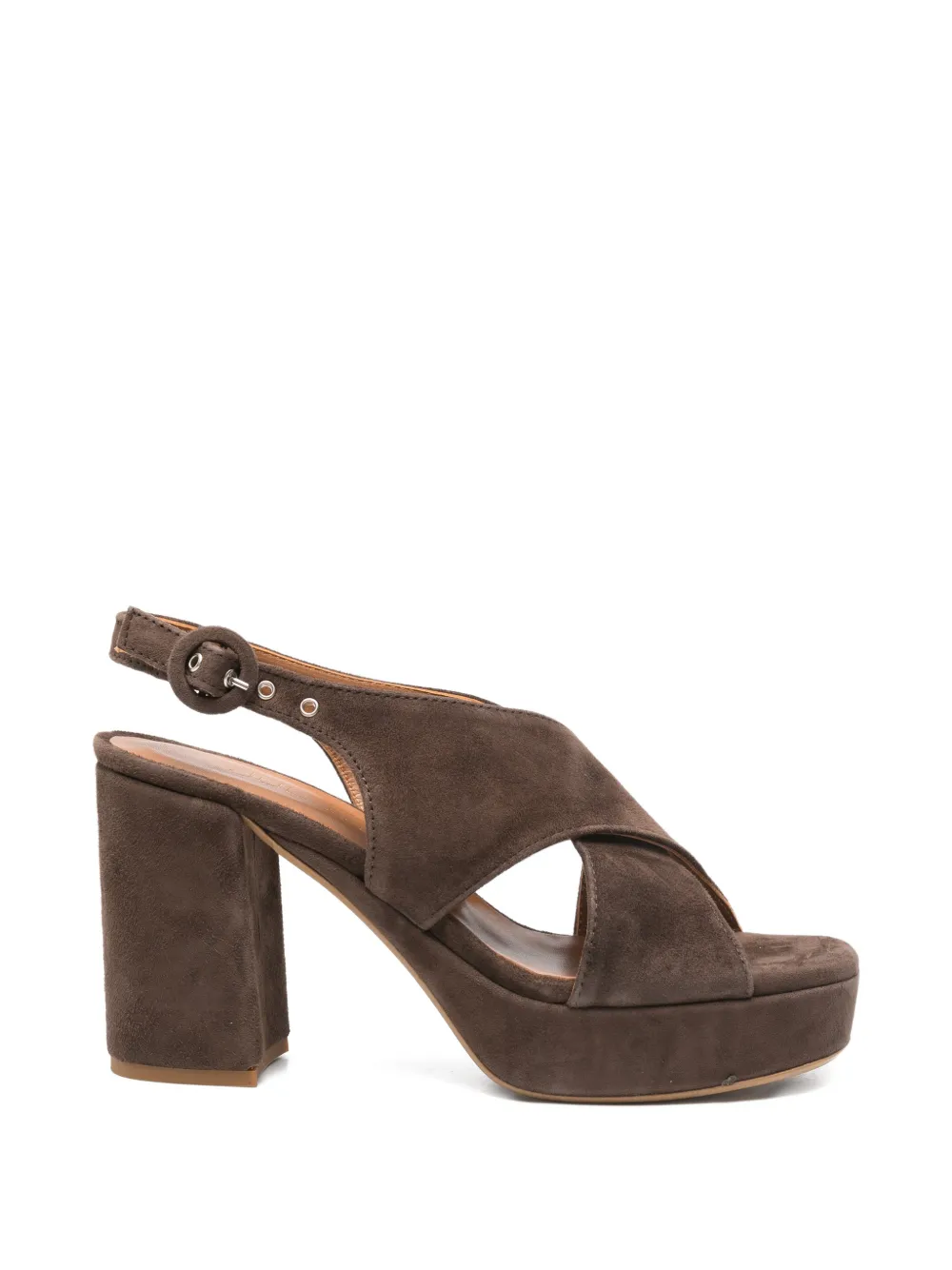 Julie Dee crisscross-strap platform-heel sandals Bruin
