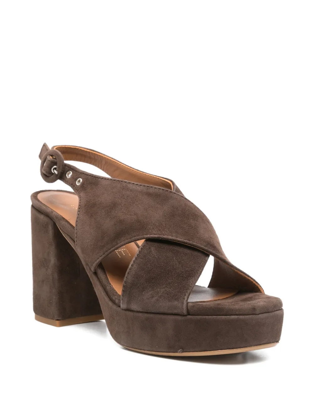 Julie Dee crisscross-strap platform-heel sandals Bruin