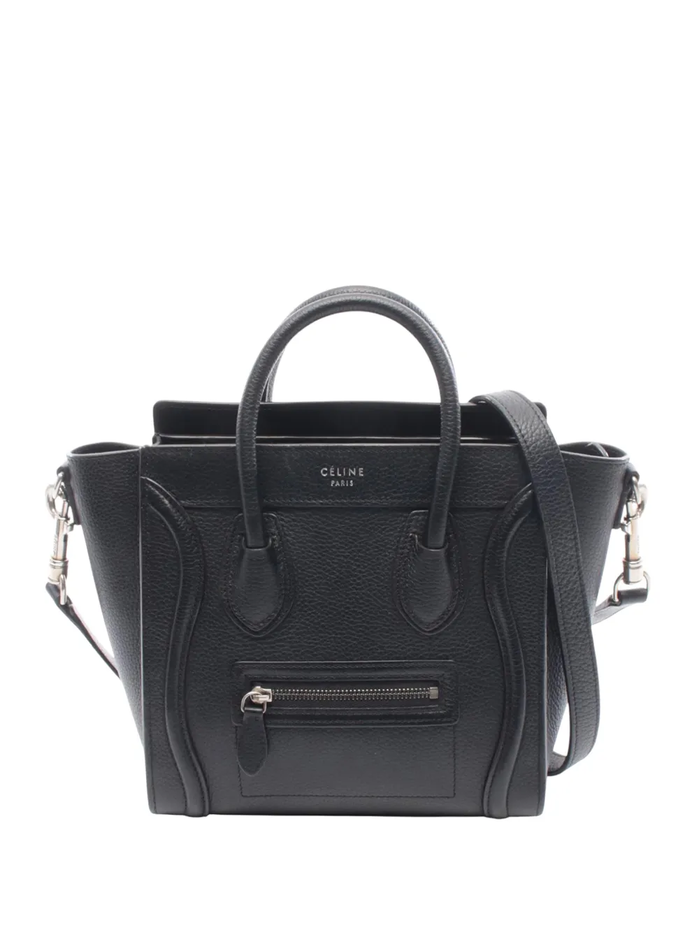 Celine Pre-Owned 2010-2026 Nano Leather Luggage Tote satchel - Nero