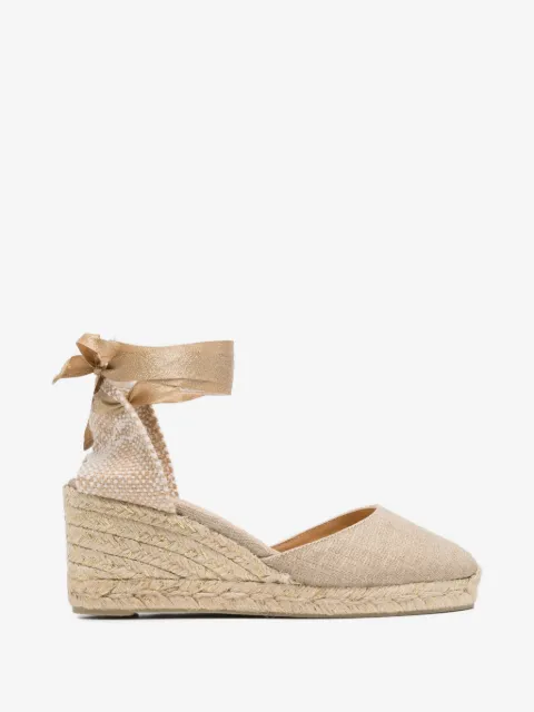 Castañer Carina ribbon wedge sandals