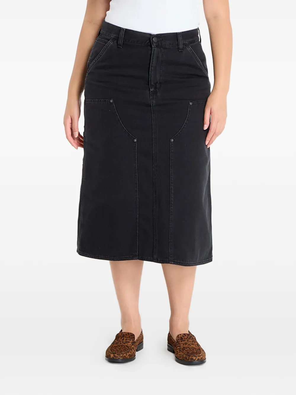 Carhartt WIP Rok met dubbele knie Zwart