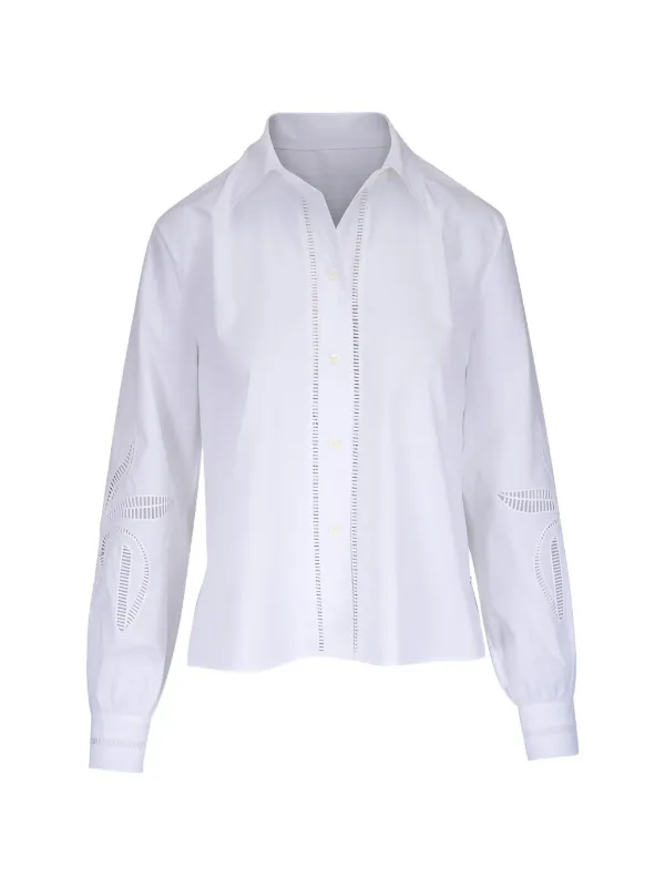 Bogner Summer Cut-out Shirt in White
